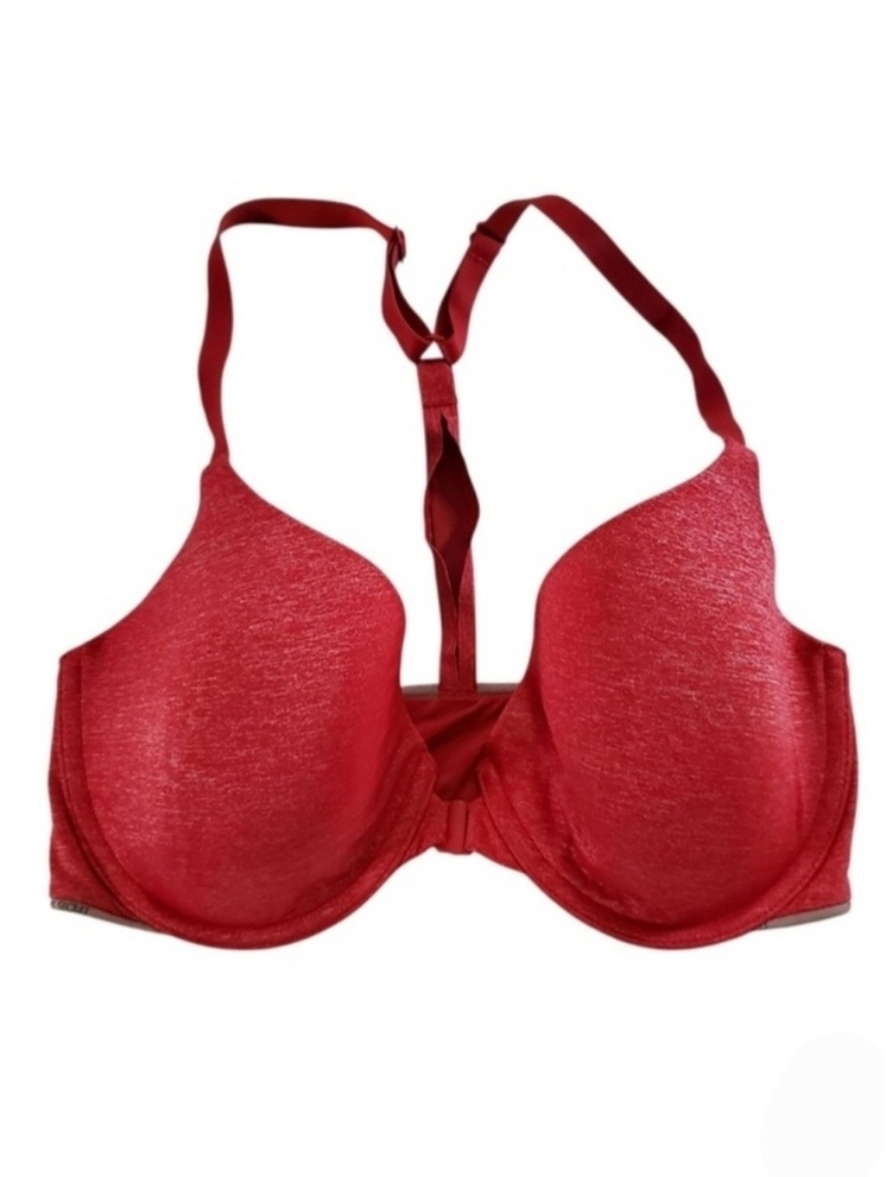 2431 * Victoria's Secret Racerback Semi Demi Tee Shirt Bra Red Size 32DD